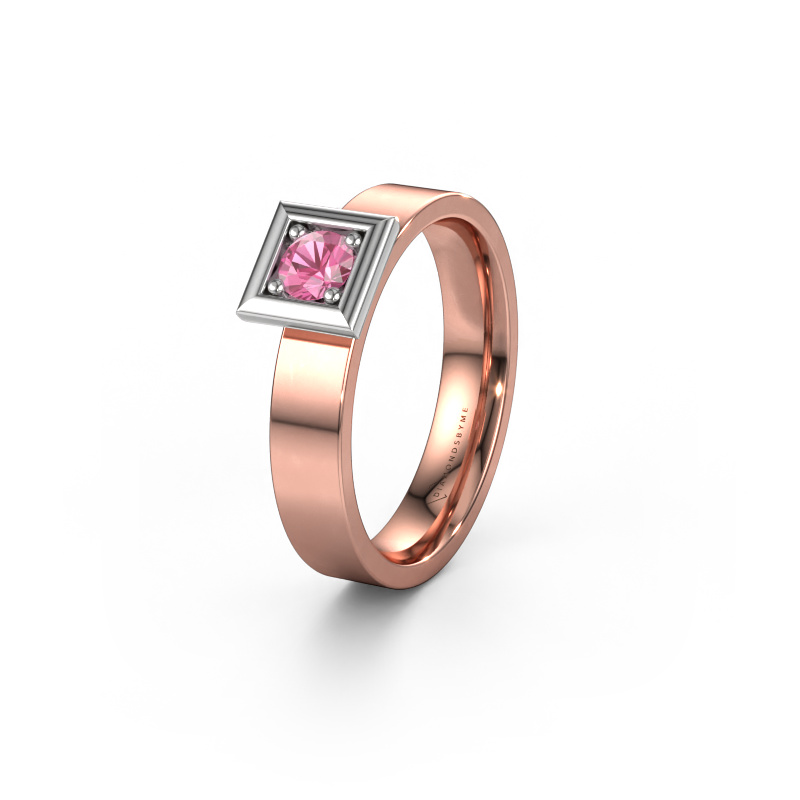 Image of Wedding ring WH2112L14A 585 rose gold ±0.16x0.07 in Pink sapphire