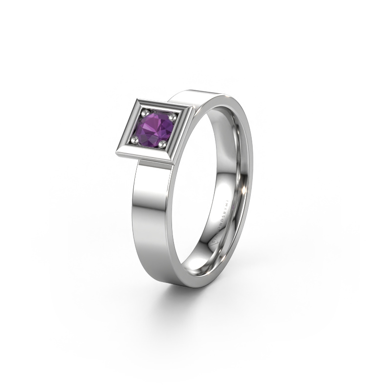 Image of Wedding ring WH2112L14A 950 platinum ±0.16x0.07 in Amethyst
