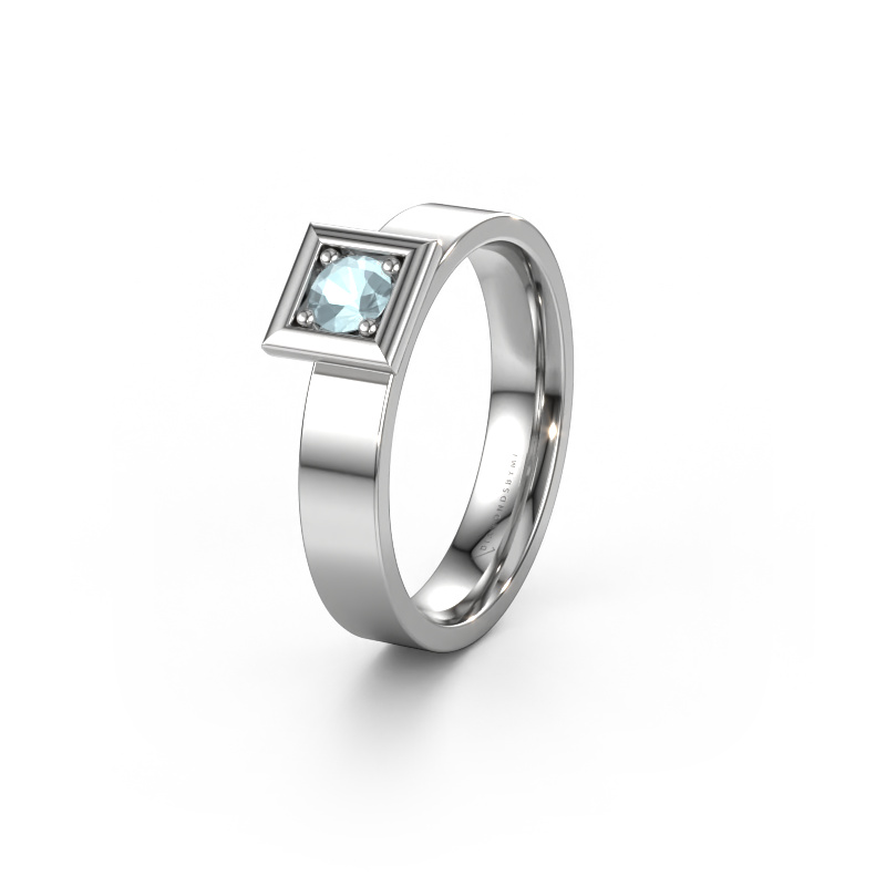 Bild von Ehering WH2112L14A 585 Weißgold ±4x1.7 mm Aquamarin