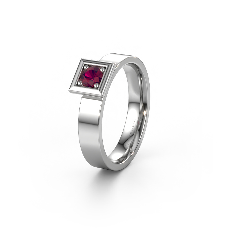 Image of Wedding ring WH2112L14A 585 white gold ±0.16x0.07 in Rhodolite
