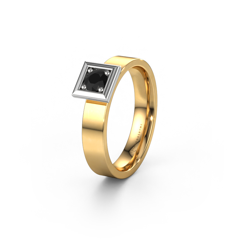 Afbeelding van Trouwring WH2112L14A 585 goud ±4x1.7 mm Zwarte diamant