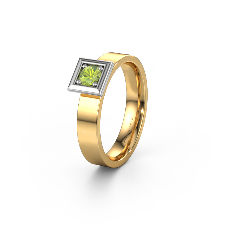 Image of Wedding ring WH2112L14A 585 gold ±0.16x0.07 in Peridot
