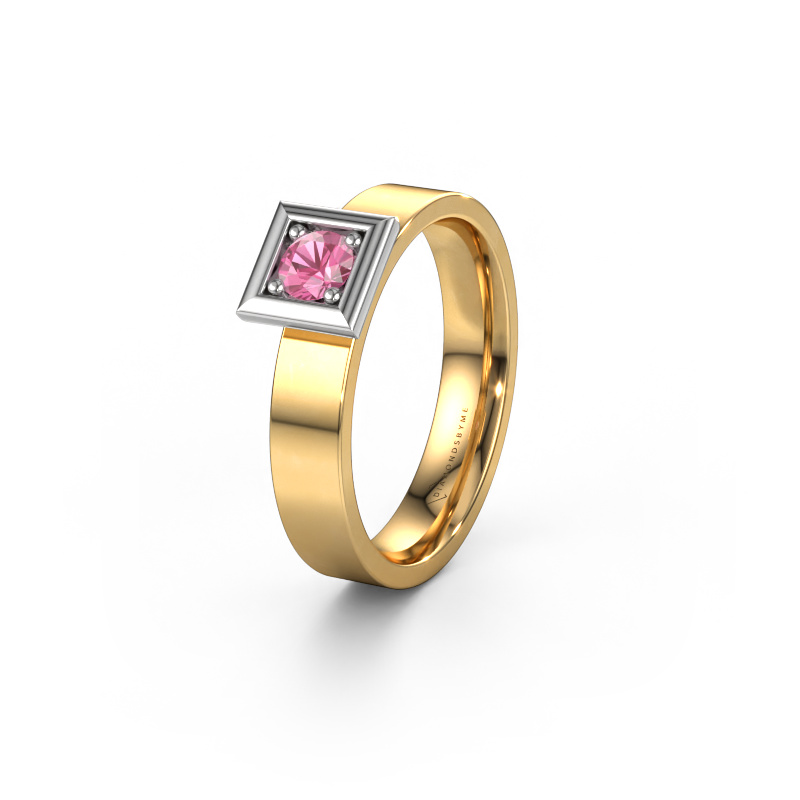Image of Wedding ring WH2112L14A 585 gold ±0.16x0.07 in Pink sapphire
