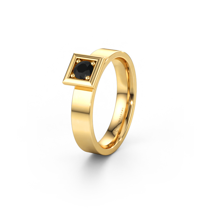 Immagine di Fede nuziale WH2112L14A 585 oro ±4 x 1,7 mm Diamante nero