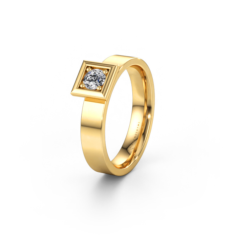 Immagine di Fede nuziale WH2112L14A 585 oro ±4 x 1,7 mm Zirconia cubica