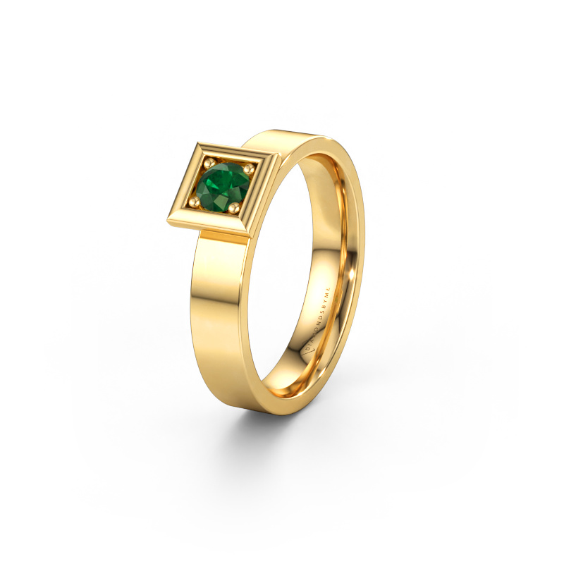 Immagine di Fede nuziale WH2112L14A 585 oro ±4 x 1,7 mm Smeraldo