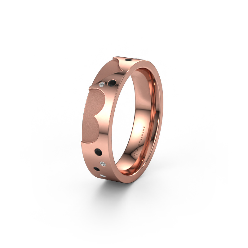 Image of Wedding ring WH2114L25A 585 rose gold ±0.20x0.07 in Black diamond
