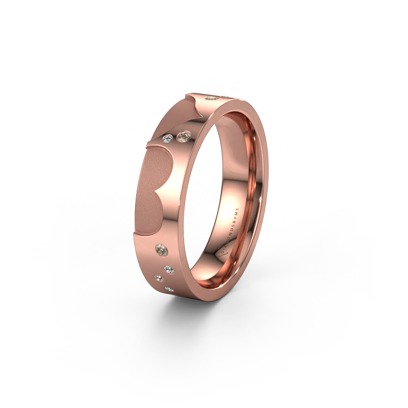 Image of Wedding ring WH2114L25A 585 rose gold ±0.20x0.07 in Brown diamond
