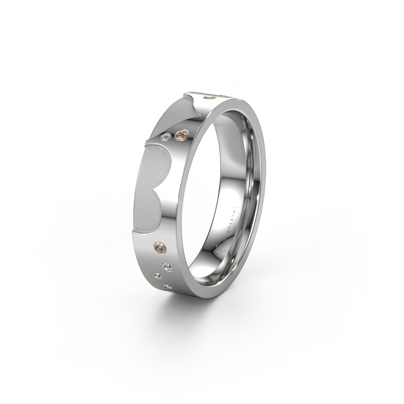 Image of Wedding ring WH2114L25A 950 platinum ±0.20x0.07 in Brown diamond