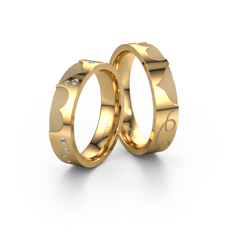 Bild von Eheringe set WH2114LM25A ±5x1.7 mm 14 Karat Gold Diamant 0.015 crt