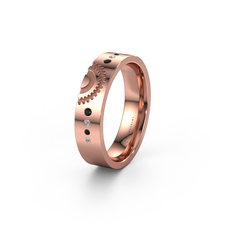 Image of Wedding ring WH2116L25A 585 rose gold ±0.20x0.07 in Black diamond