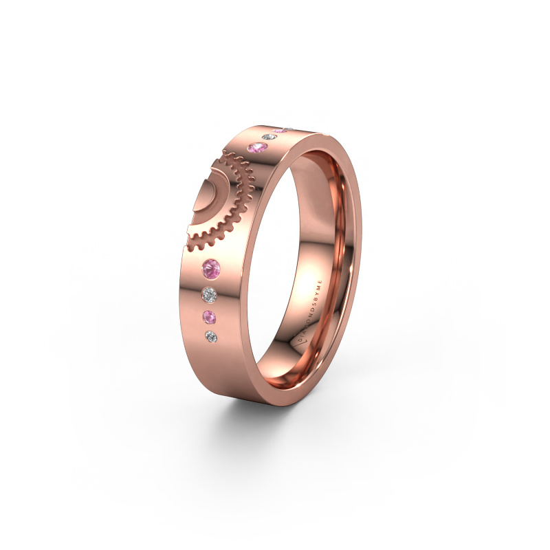 Image of Wedding ring WH2116L25A 585 rose gold ±0.20x0.07 in Pink sapphire