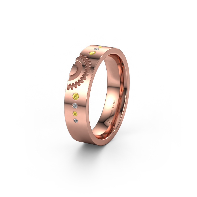 Image of Wedding ring WH2116L25A 585 rose gold ±0.20x0.07 in Yellow sapphire
