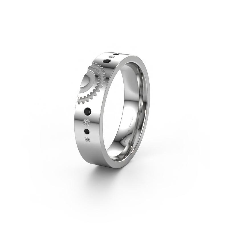 Image of Wedding ring WH2116L25A 950 platinum ±0.20x0.07 in Black diamond