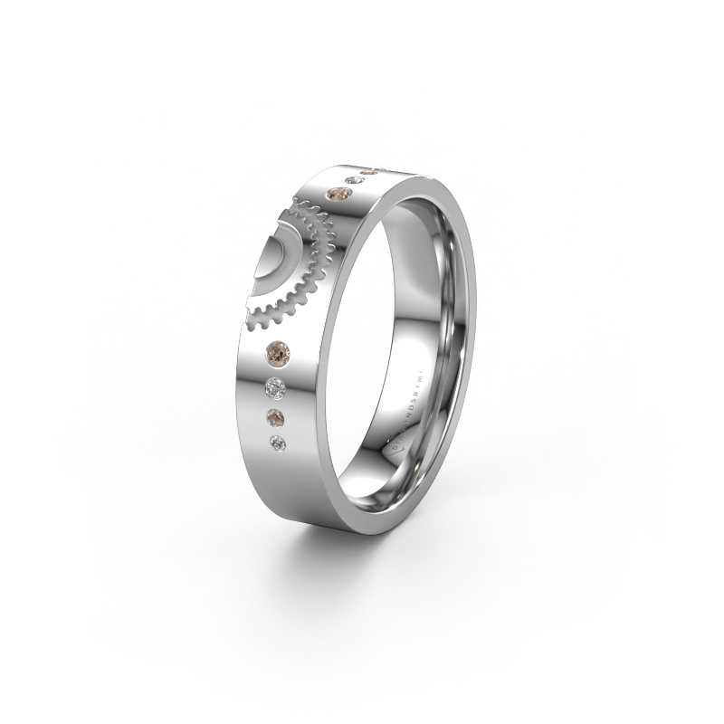 Image of Wedding ring WH2116L25A 950 platinum ±0.20x0.07 in Brown diamond