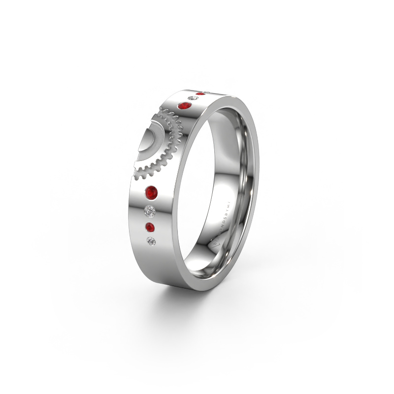 Image of Wedding ring WH2116L25A 585 white gold ±5x1.7 mm Ruby