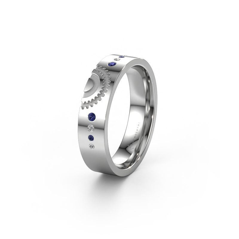 Image of Wedding ring WH2116L25A 585 white gold ±5x1.7 mm Sapphire