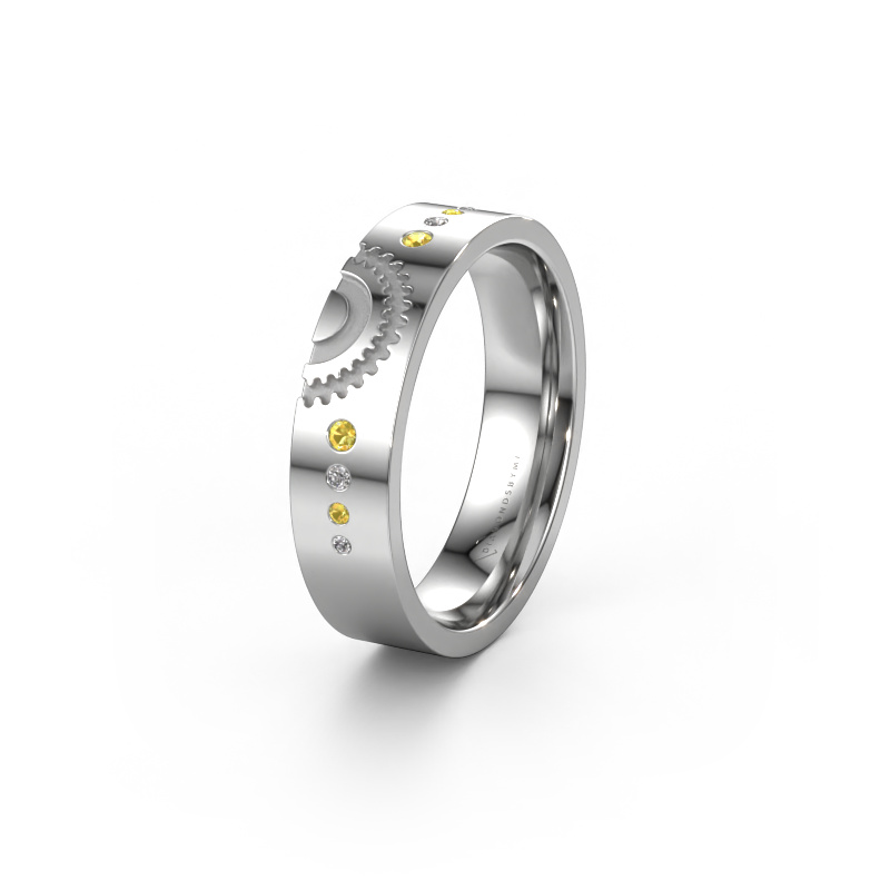 Bild von Ehering WH2116L25A 585 Weißgold ±5x1.7 mm Gelb Saphir