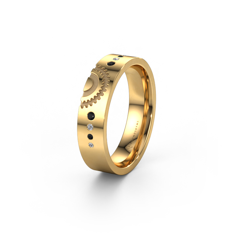 Image of Wedding ring WH2116L25A 585 gold ±0.20x0.07 in Black diamond