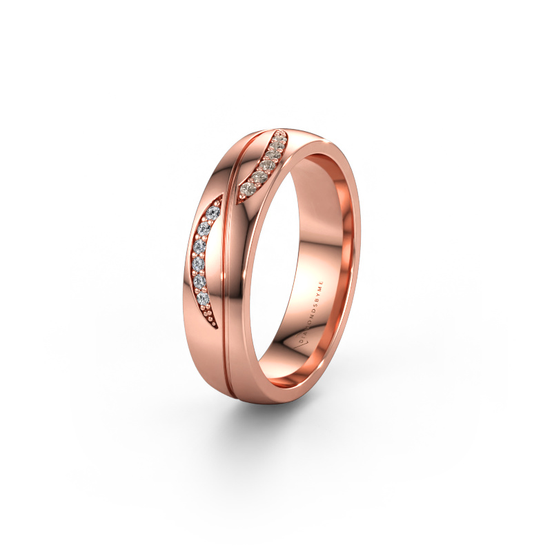 Immagine di Fede nuziale WH2118L25A 585 oro rosa ±5 x 1,7 mm Diamante marrone