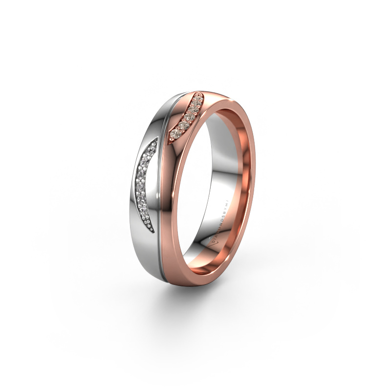 Image of Wedding ring WH2118L25A 585 rose gold ±0.20x0.07 in Brown diamond