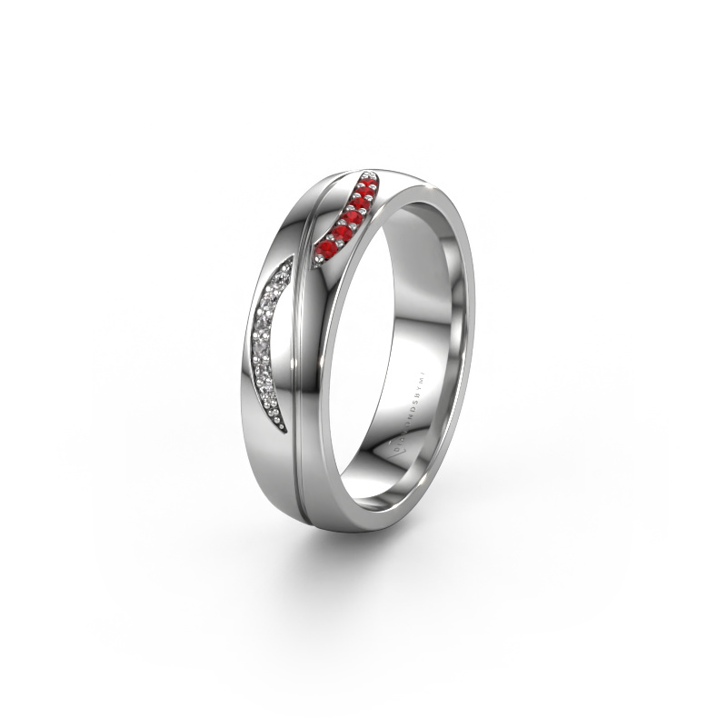 Image of Wedding ring WH2118L25A 585 white gold ±0.20x0.07 in Ruby
