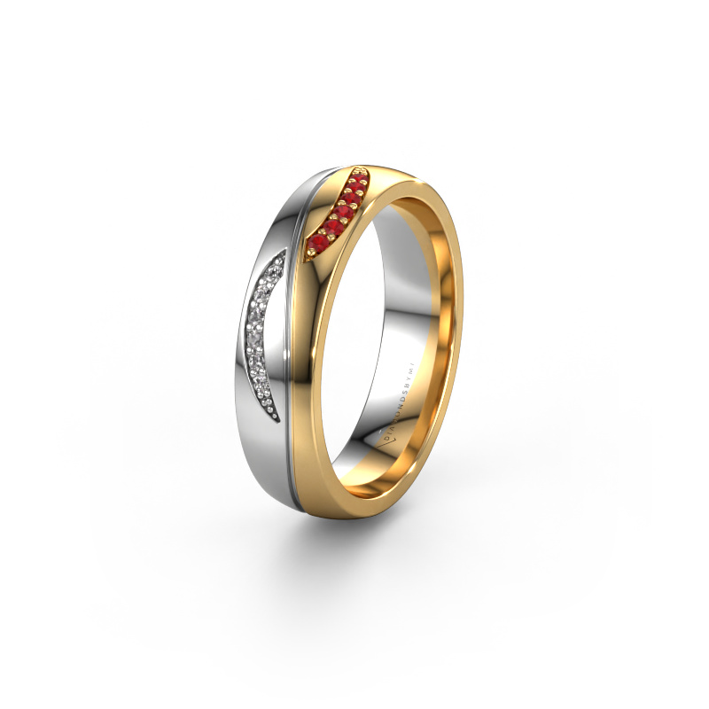Image of Wedding ring WH2118L25A 585 gold ±0.20x0.07 in Ruby