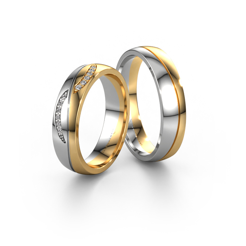 Image of Wedding rings set WH2118LM25A ±0.20x0.07 in 14 Carat gold Diamond 0.007 crt