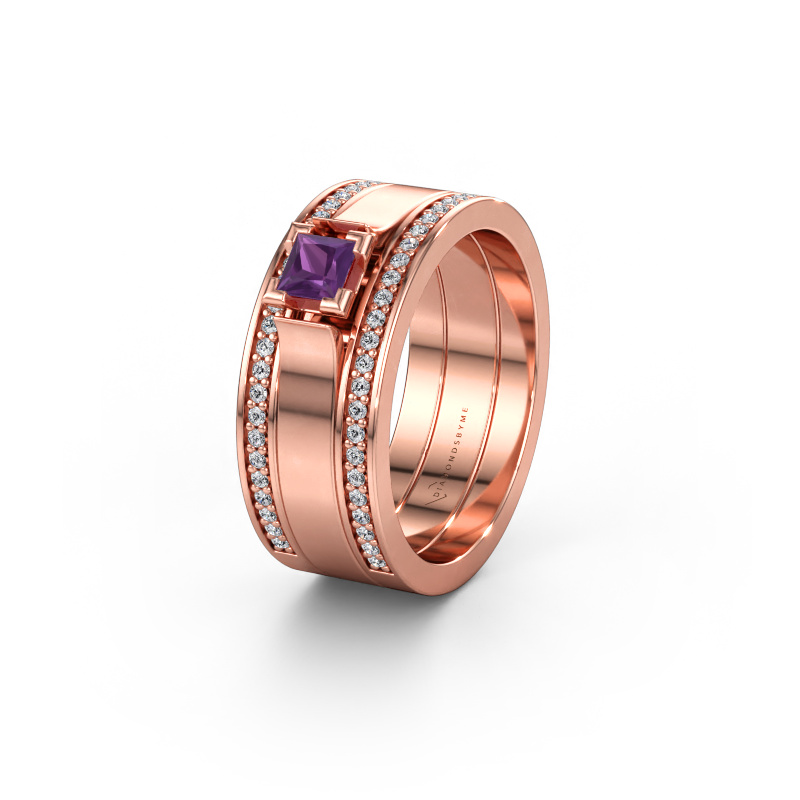 Immagine di Fede nuziale WH2121L 585 oro rosa ±8 x 1,7 mm Ametista