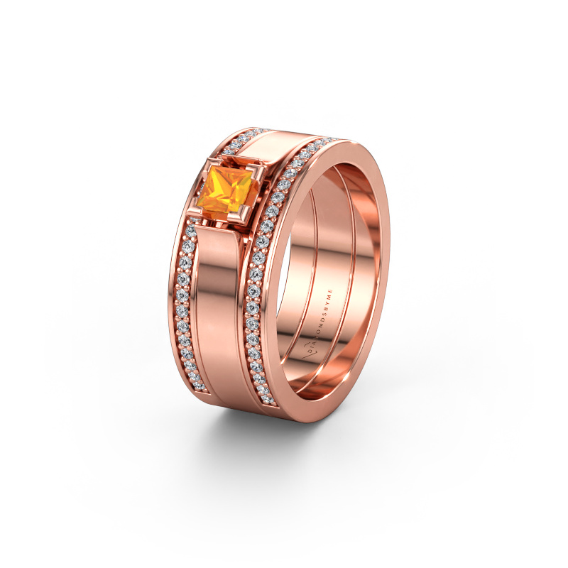 Bild av Vigselring WH2121L 585 roséguld ±8 x 1,7 mm Citrin