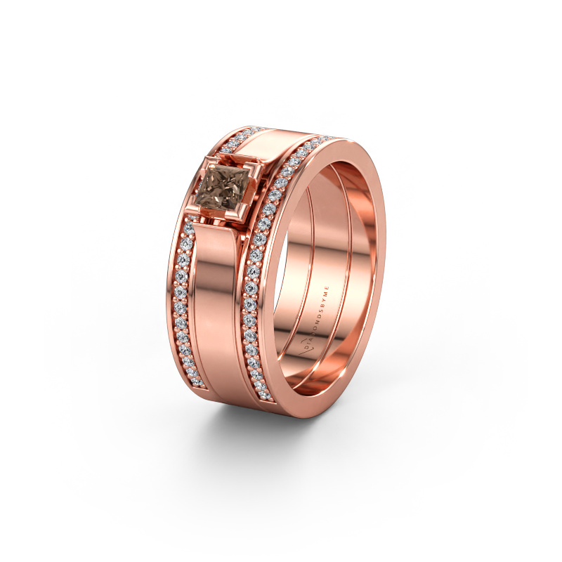 Bild av Vigselring WH2121L 585 roséguld ±8 x 1,7 mm Brun diamant