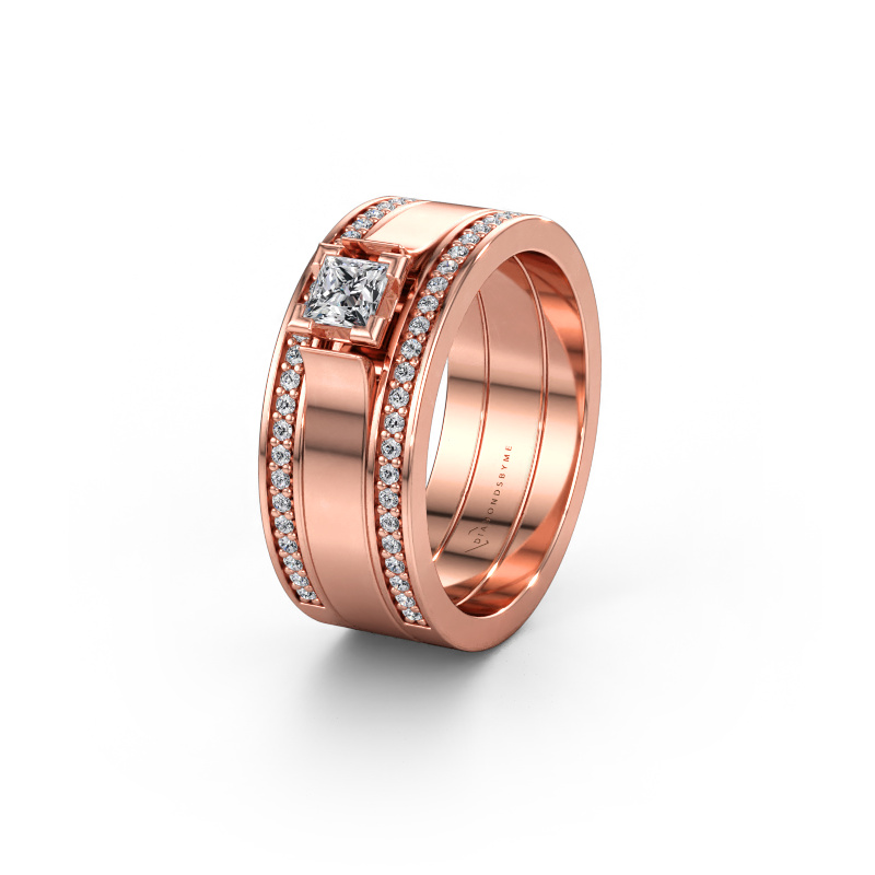 Immagine di Fede nuziale WH2121L 585 oro rosa ±8 x 1,7 mm Diamante