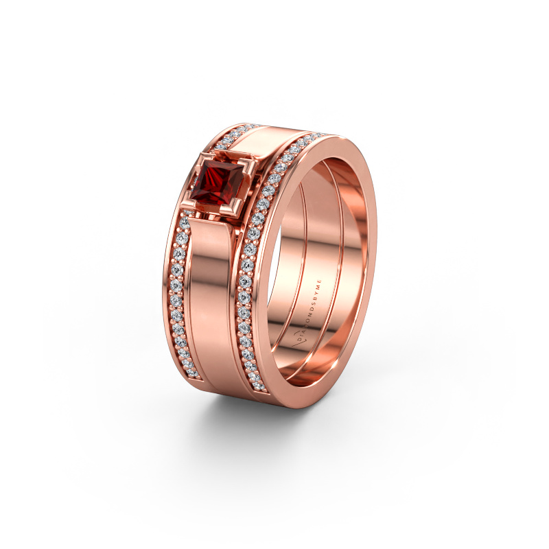 Bild av Vigselring WH2121L 585 roséguld ±8 x 1,7 mm Granat
