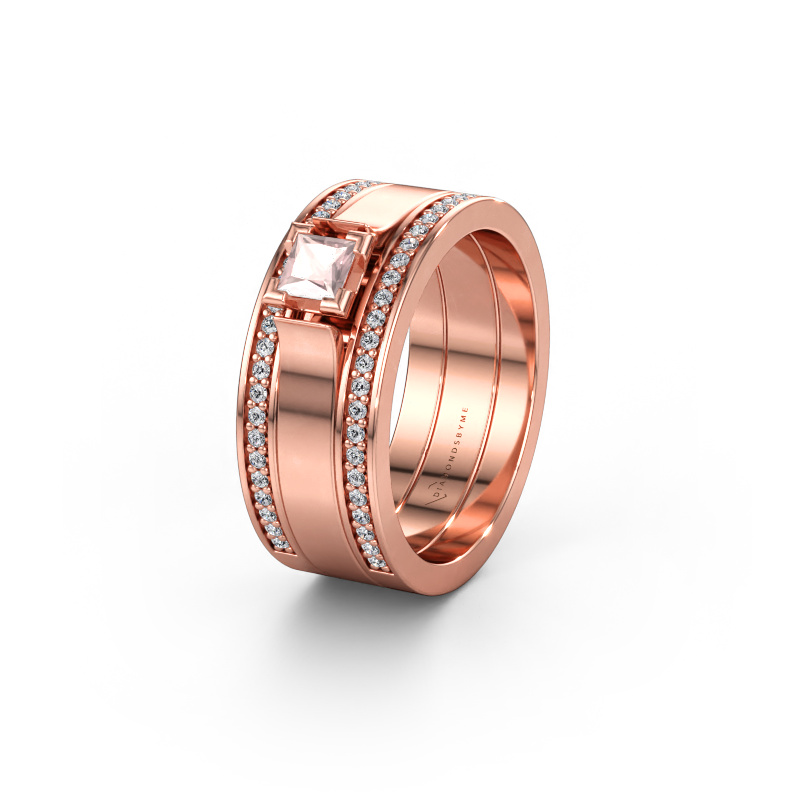 Immagine di Fede nuziale WH2121L 585 oro rosa ±8 x 1,7 mm Morganite champagne