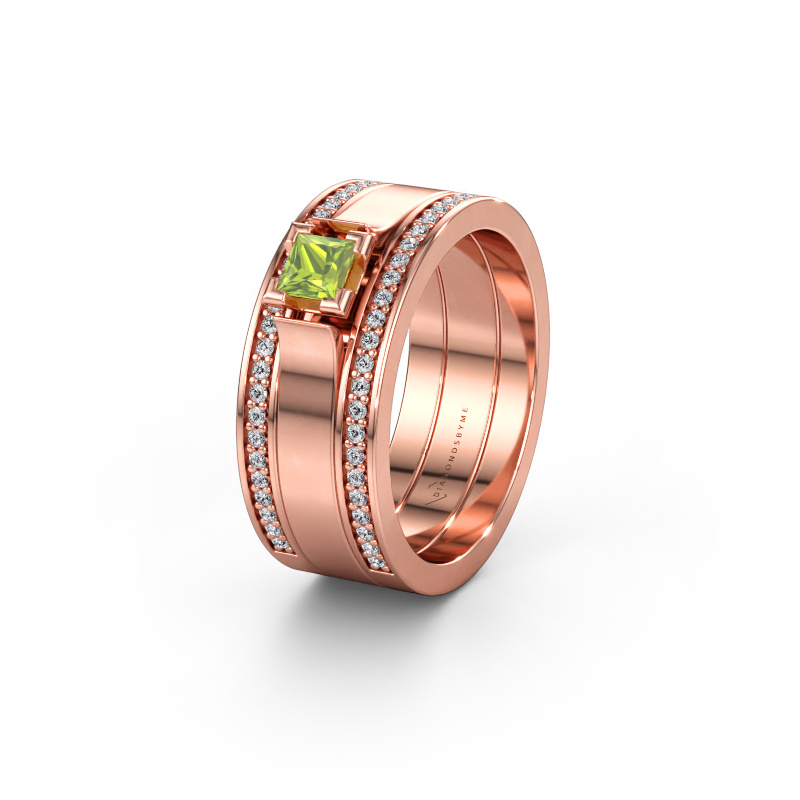Immagine di Fede nuziale WH2121L 585 oro rosa ±8 x 1,7 mm Peridoto