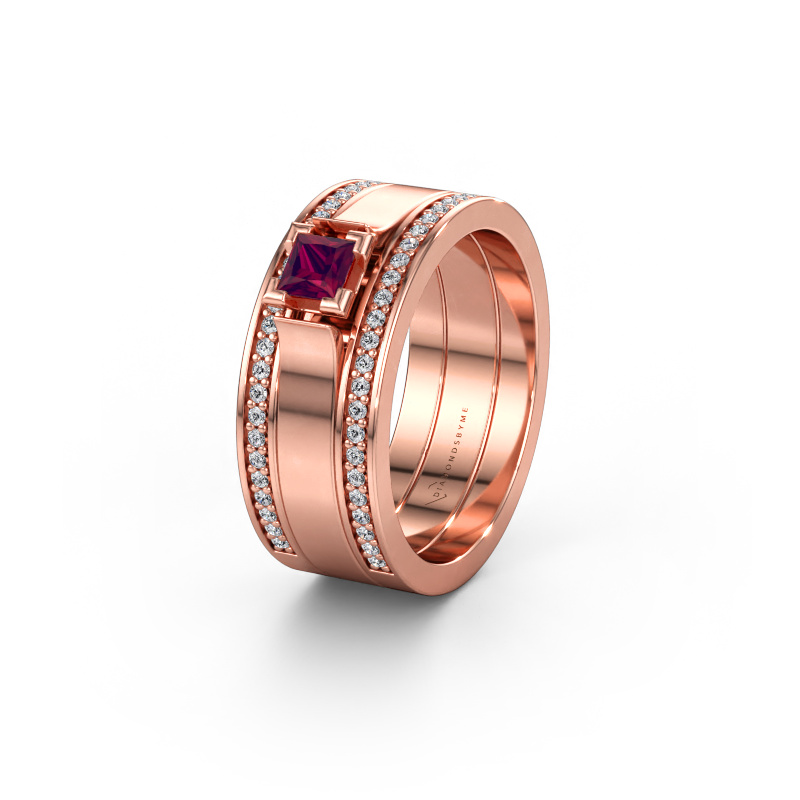 Bild av Vigselring WH2121L 585 roséguld ±8 x 1,7 mm Rodolit
