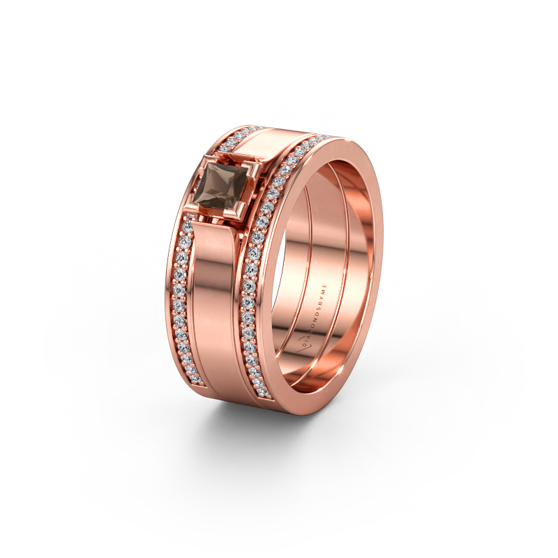 Immagine di Fede nuziale WH2121L 585 oro rosa ±8 x 1,7 mm Quarzo fumé