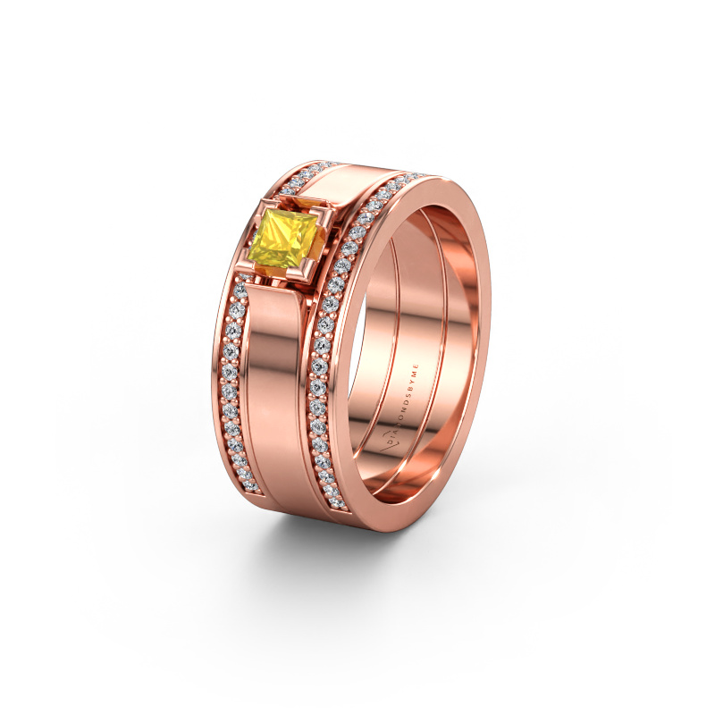 Immagine di Fede nuziale WH2121L 585 oro rosa ±8 x 1,7 mm Zaffiro giallo