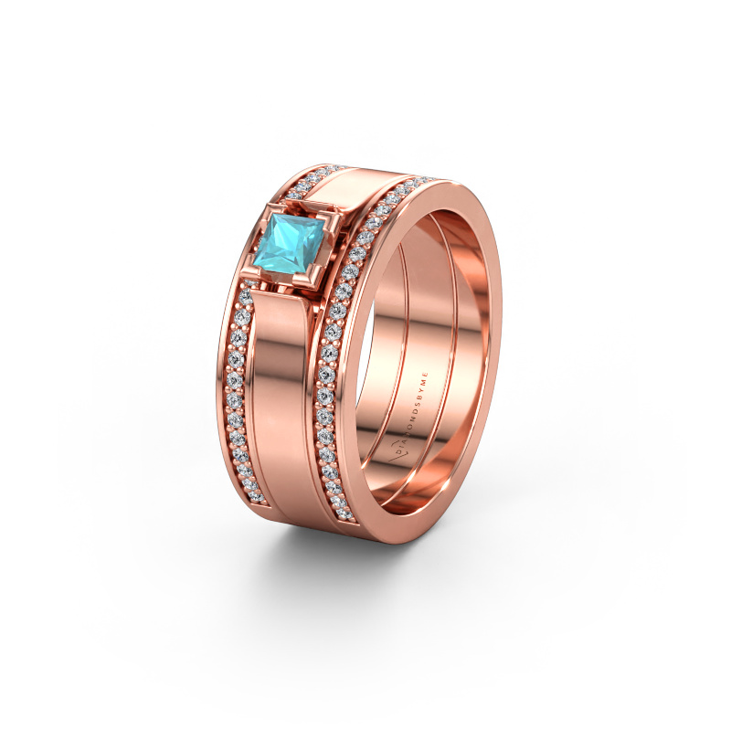 Bild av Vigselring WH2121L 585 roséguld ±8 x 1,7 mm Blå topas