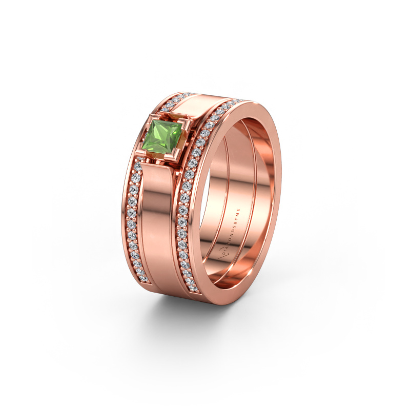 Bild av Vigselring WH2121L 585 roséguld ±8 x 1,7 mm Grön turmalin