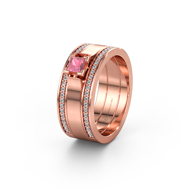 Bild av Vigselring WH2121L 585 roséguld ±8 x 1,7 mm Rosa turmalin