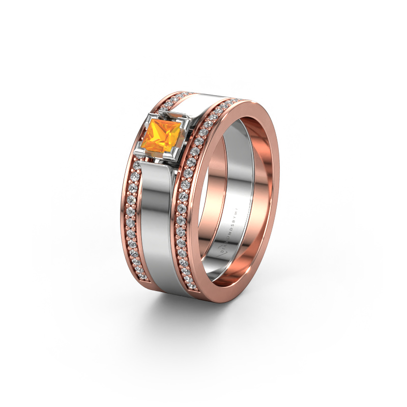 Image of Wedding ring WH2121L 585 rose gold ±0.31x0.07 in Citrin
