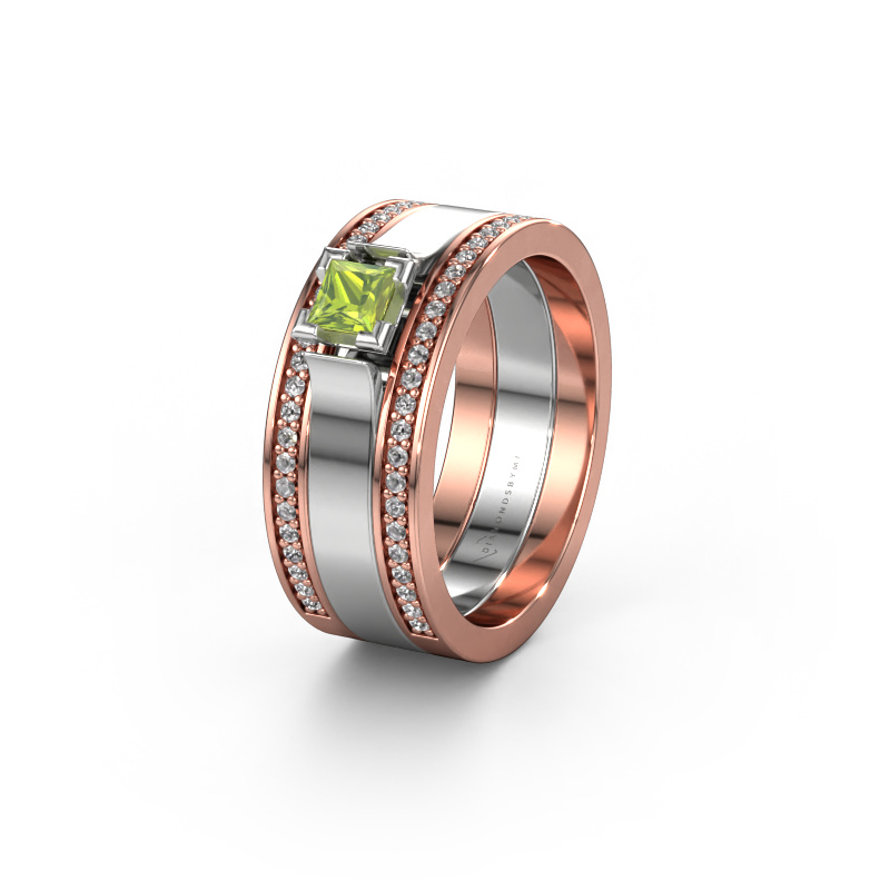 Image of Wedding ring WH2121L 585 rose gold ±8x1.7 mm Peridot