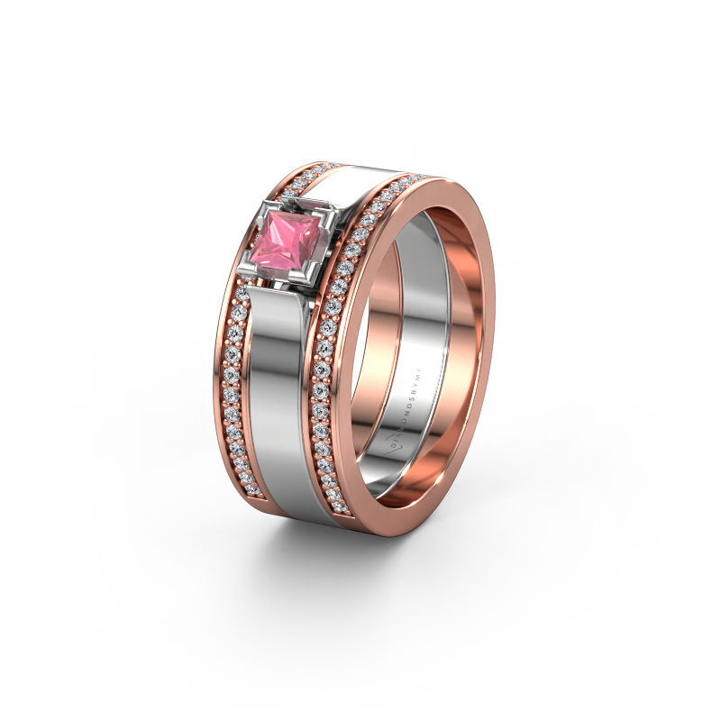 Image of Wedding ring WH2121L 585 rose gold ±8x1.7 mm Tourmaline pink