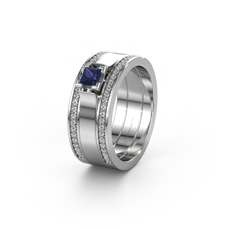 Image of Wedding ring WH2121L 585 white gold ±0.31x0.07 in Sapphire