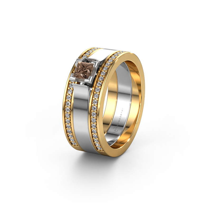 Bild von Ehering WH2121L 585 Gold ±8x1.7 mm Braun Diamant