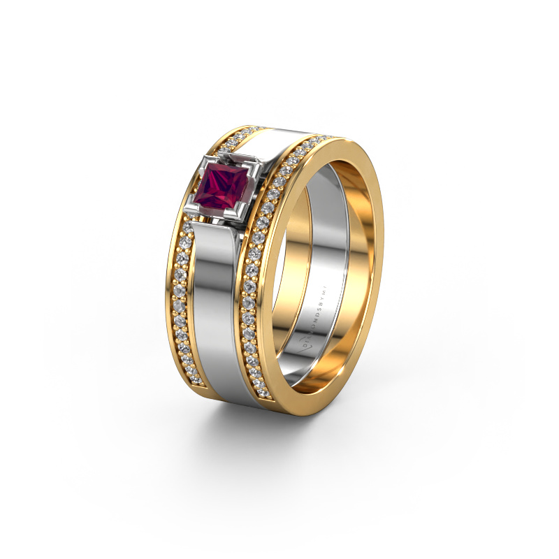 Image of Wedding ring WH2121L 585 gold ±0.31x0.07 in Rhodolite