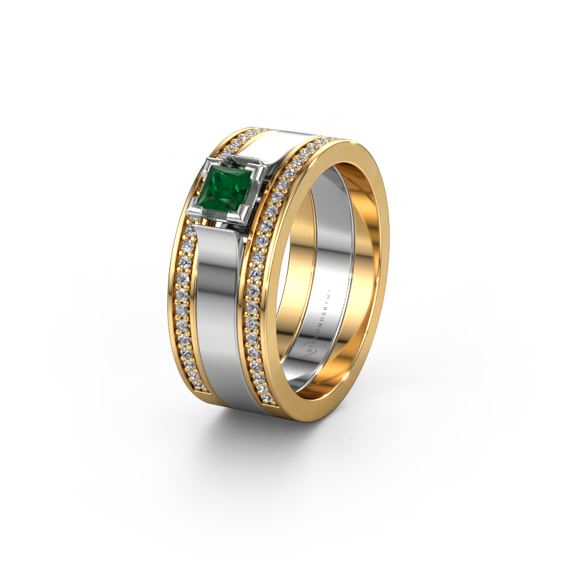 Image of Wedding ring WH2121L 585 gold ±0.31x0.07 in Emerald