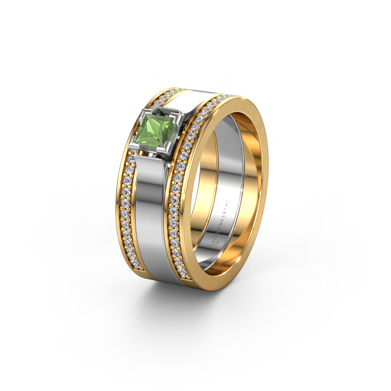 Image of Wedding ring WH2121L 585 gold ±8x1.7 mm Tourmaline green