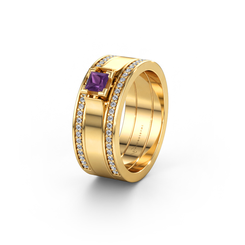 Bild av Vigselring WH2121L 585 gult guld ±8 x 1,7 mm Ametist